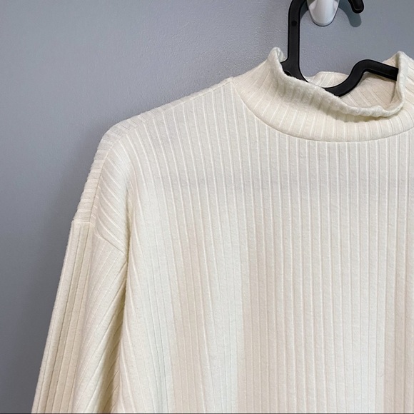 Abound Mock Neck Cozy Brushed Ribbed Knit Top XXS - Picture 3 of 6